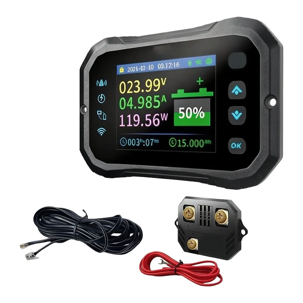 WiFi Remote Coulomb Meter Bidirectional Battery Tester 600A 100V, For CE PSE Certified Compact Monitor For RV EV Use