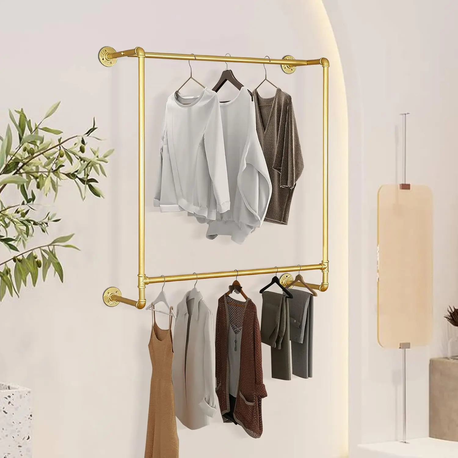 

Wall-Mounted Garment Rack,Modern Simple Clothing Store Heavy Metal Display Stand Garment Bar,Clothes Rail