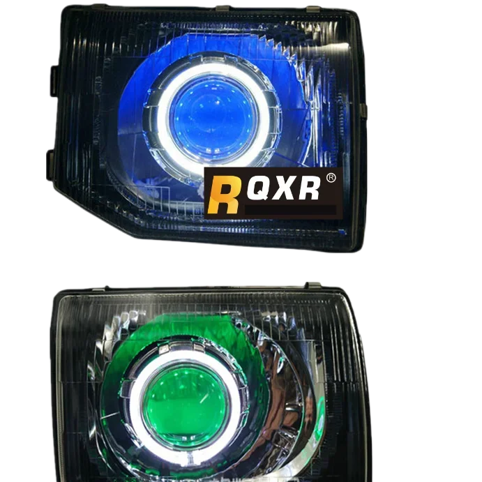 Car Front Xenon Headlight for Mitsubishi Pajero V31 V33 LED Daytime Running DRL Head lamp Low High Beam Angel eyes