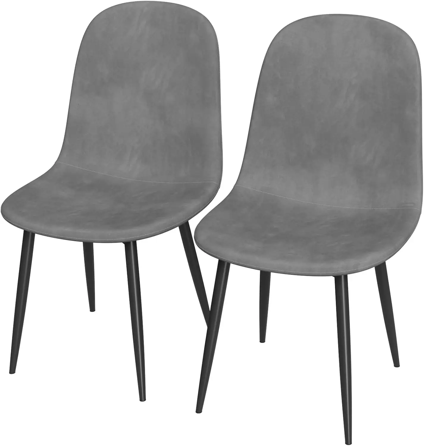 Dining Chairs Set of 2 Kitchen Chair with Metal Legs Reading Seating for Dining Room Living Room Cafe Meeting Room Grey