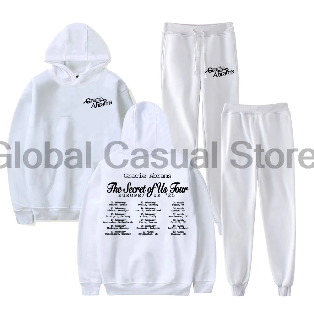 Gracie Abrams The Secret of Us Europe Tour Hoodie Jogger Pants Two Piece Set Sweatshirts+Sweatpants Men Women Outfit Sets