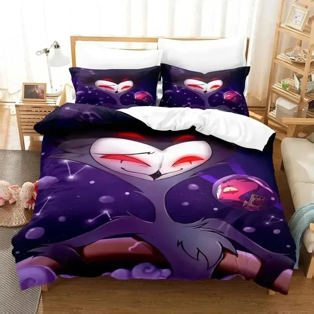 

3D Print Anime Stolas Helluva Hazbin Hotels Boss Bedding Set Double Twin King Duvet Cover Pillowcase Boys Bedroom