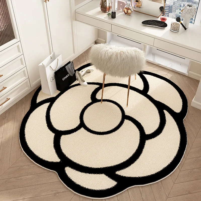 Plush Carpet for Living Room Creative Flower Shape Soft Fluffy Carpets Bedroom Bathroom Anti-slip Rugs Mat Decorative Doormat