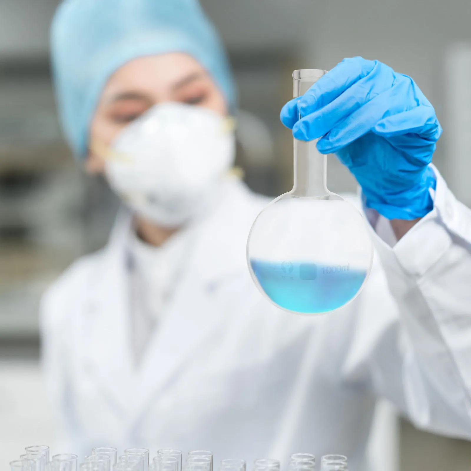 

1Pcs Round Bottom Flask High Neck Glass Boiling Flat Bottom Science Laboratory Experiment Transparent Flask 1000Ml