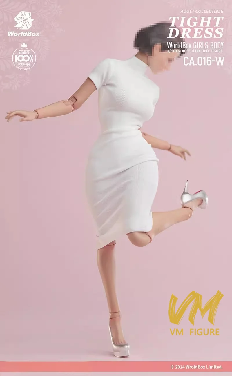 

Worldbox CA016 1/6 Женское эластичное платье-юбка в стиле чонсам для фигурок 12'' AT210, модель для женских солдатских фигурок