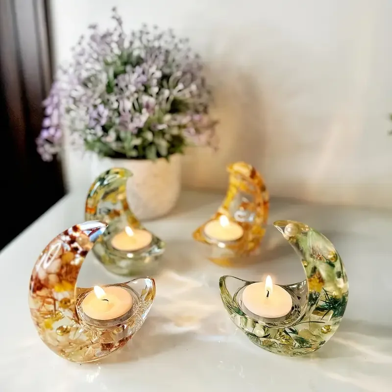 

Moon Shape Candle Holder Resin Molds, 3D Candles Silicone Molds, Resin Moon Molds, Epoxy Resin Molds, Ramadan Moon Resin Mold