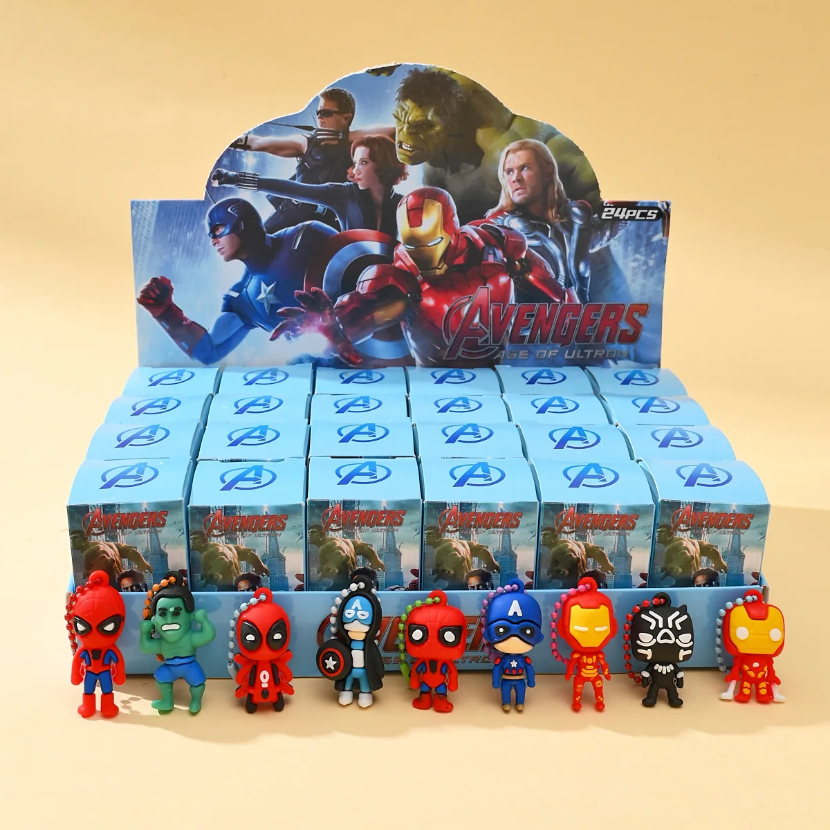 

New model Spider-Man small boxes of blind box toy doll pendant key chain Spider-Man Captain America Iron Man trend toy