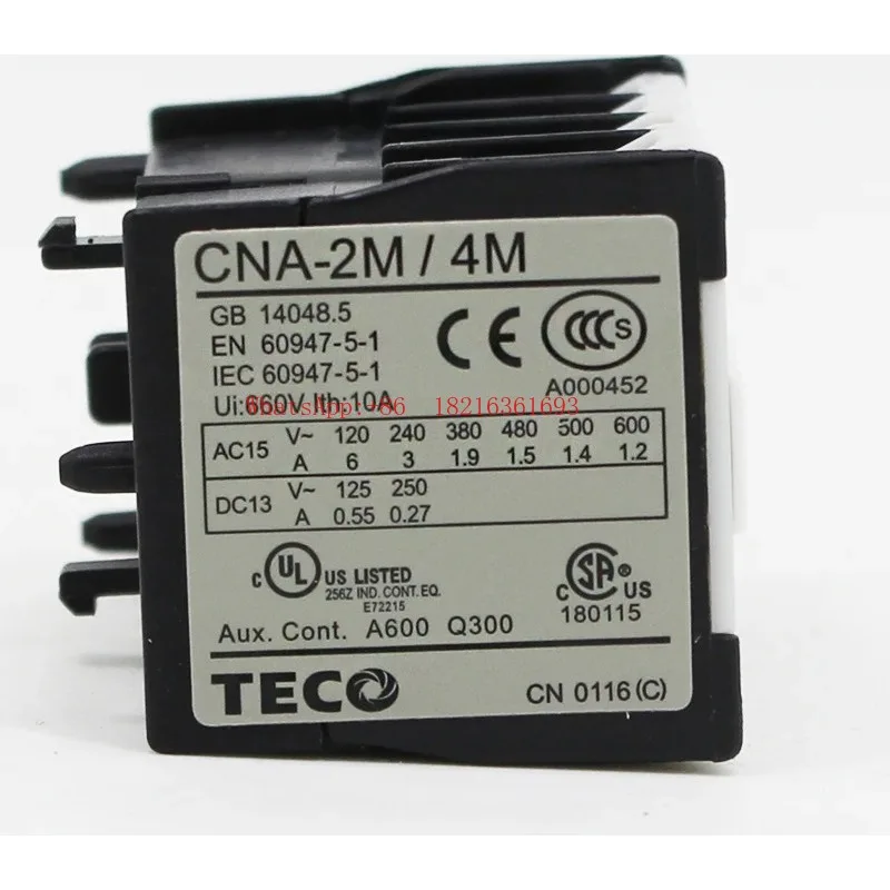 Limited Offer 5 Units Brand New Original TECO CNA-2M/CNA-4M AC Contactor Auxiliary Contacts 2 Open 2 Closed 10A Contact Module