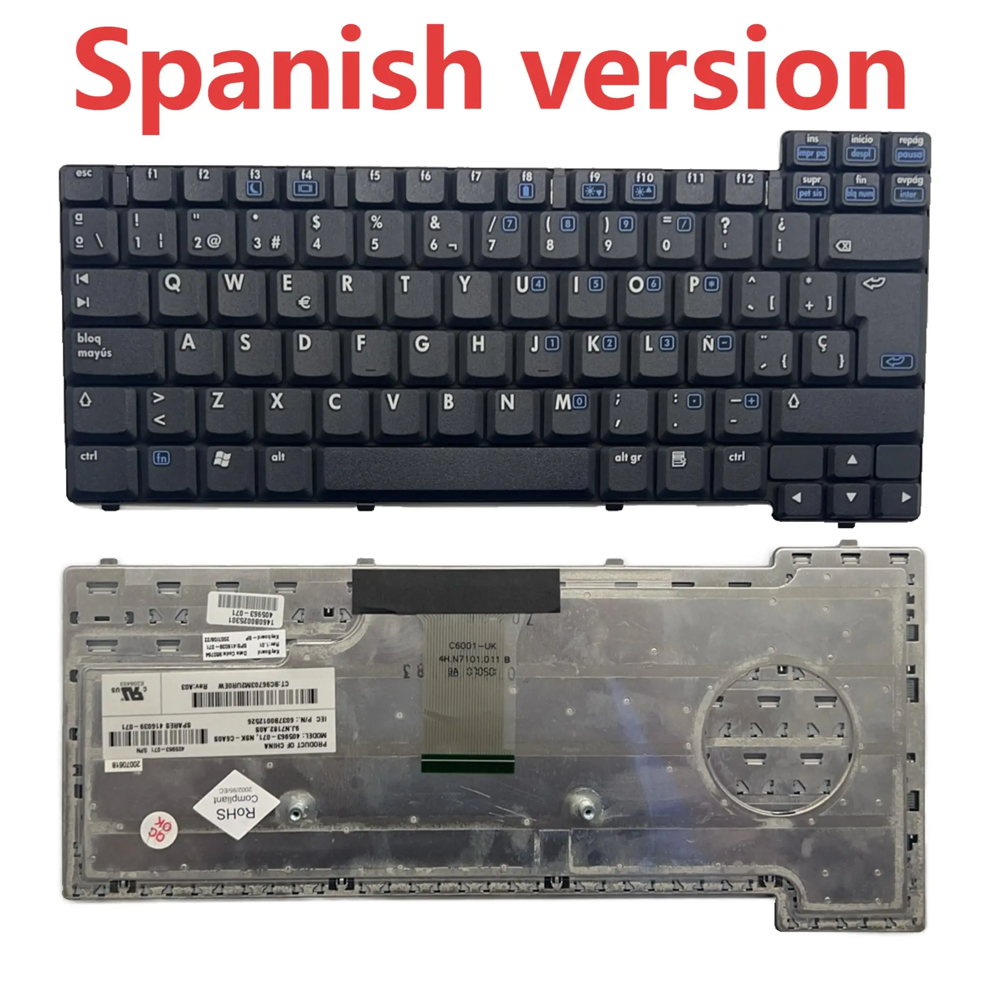 Teclado espanhol NX6310 para notebook HP Compaq série nx6320 nx6310