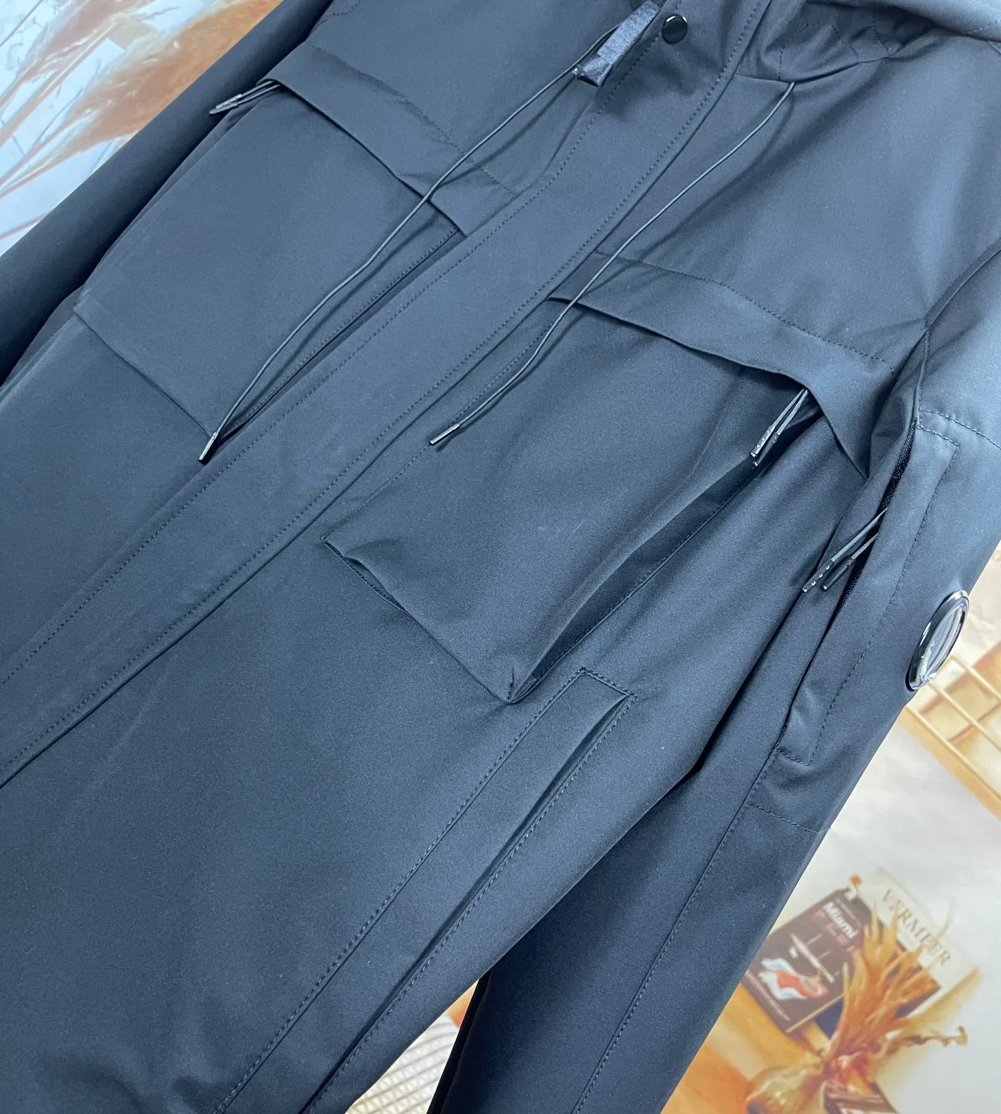 Men's Outdoor Windproof Water-resistant Jacket Hooded CP Company Workwear Style Long Sleeve Zipper Closure  Color