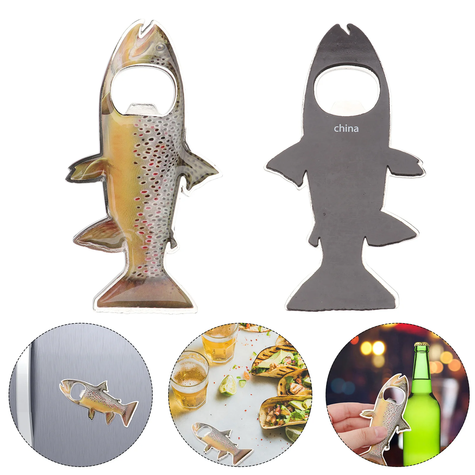 

Rainbow Trout Fish Bottle Opener Stainless Steel Fridge Magnet Beer Can Opener Kitchen Bar Tool Trout Lover Gift