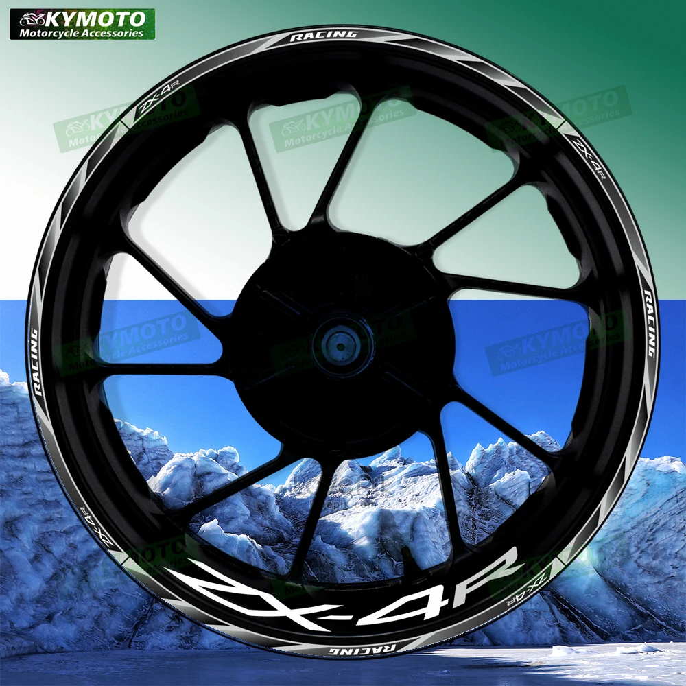 

Аксессуары для мотоциклов ZX-4R ZX4R, 17-дюймовые наклейки на передние и задние колеса, обтекатель ступицы, модифицированные светоотражающие наклейки на обод колеса