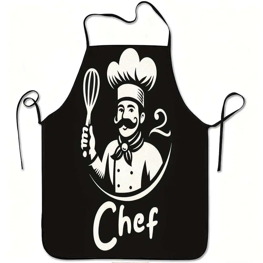 1 Piece of Simple Classic Themed Apron, with a Confident and Playful Professional Chef Design, Suitable for Both Men and Women, Perfect for Crafting, Baking, Painting, Kitchen and Household Cleaning, Home Cooking, Chef and Waiter Aprons, Cafe and Barbecue Restaurant Aprons, 21.7× 28.7inch , Perfect Holiday Gift Idea for Family and Friends