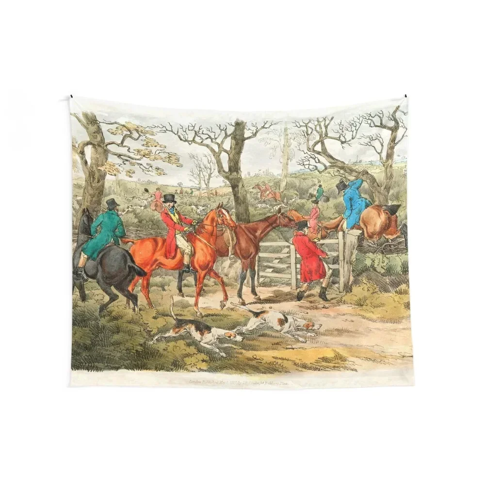 Illustration of sportsmen within an enclosure from Sporting Tapestry Room Decorations Aesthetics Bedroom Decor Tapestry