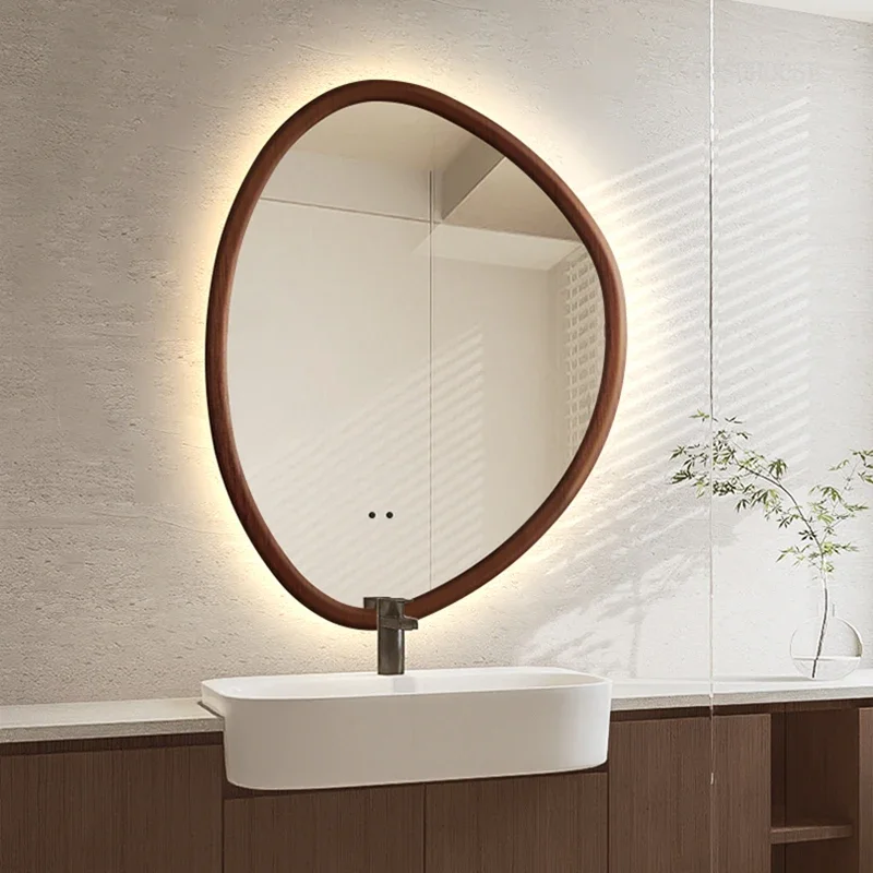 Chinese Framed Mirror for Restaurant Irregular Explosion-proof Bath Mirrors Stylish Decorative Commercial Mirrors for Hotels T