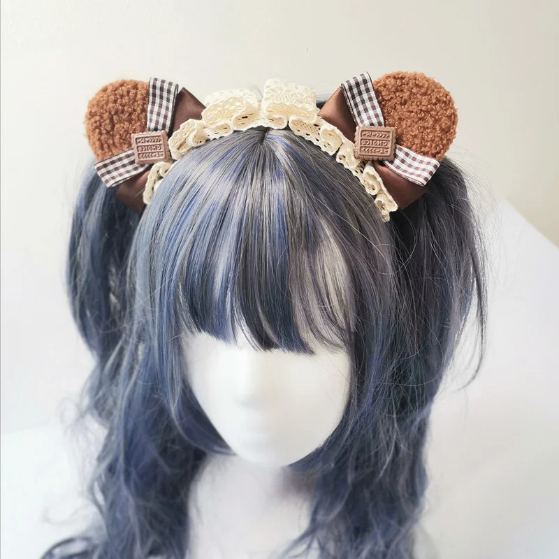 Ezchii Japanse Beer Oren Hoofdband Lolita Zoete Cosplay Accessoires Props Kawaii Spannende Leuke Zachte Meisje Hart Haarspeld 6C8652