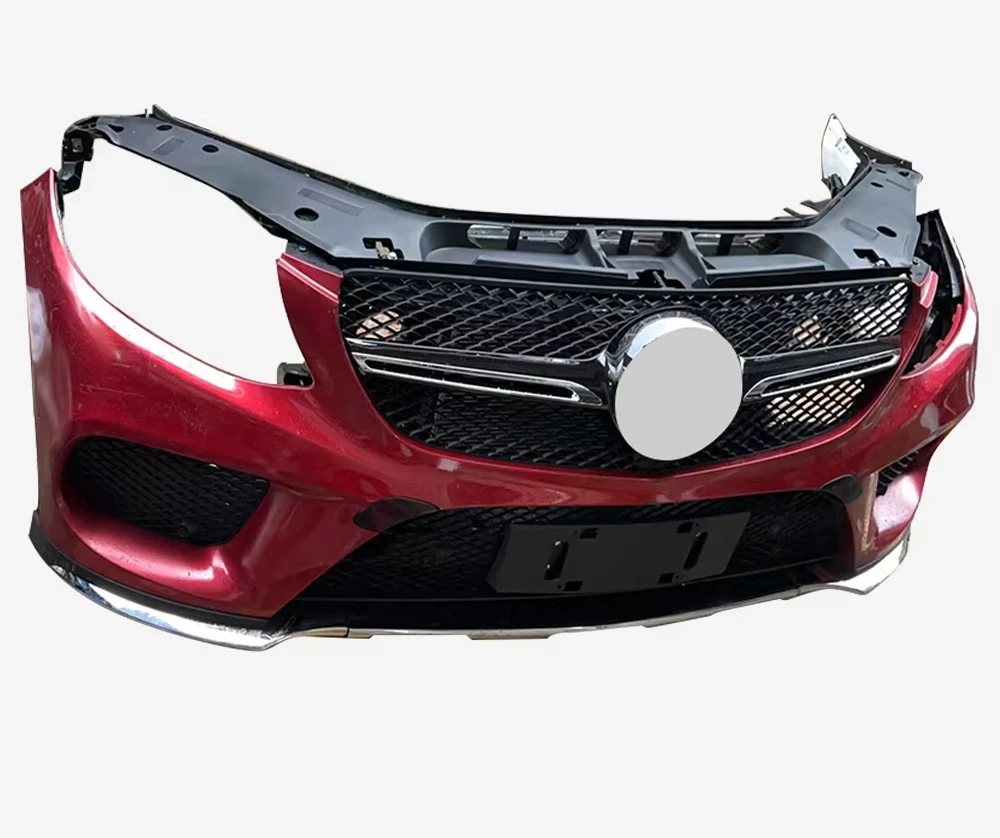 For GLE 450 166 Front Bumper Assembly with Fan Radiator Plastic Body Kit Red Including Clips-New Condition