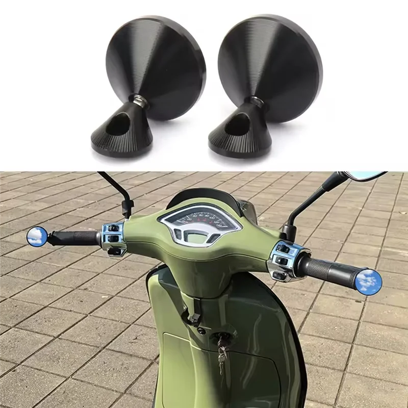 

Dependable-For Vespa GTS 300 Mirror For Vespa GTS 300 Handlebar End Mirror Side Rotation Motorcycle Accessories Black