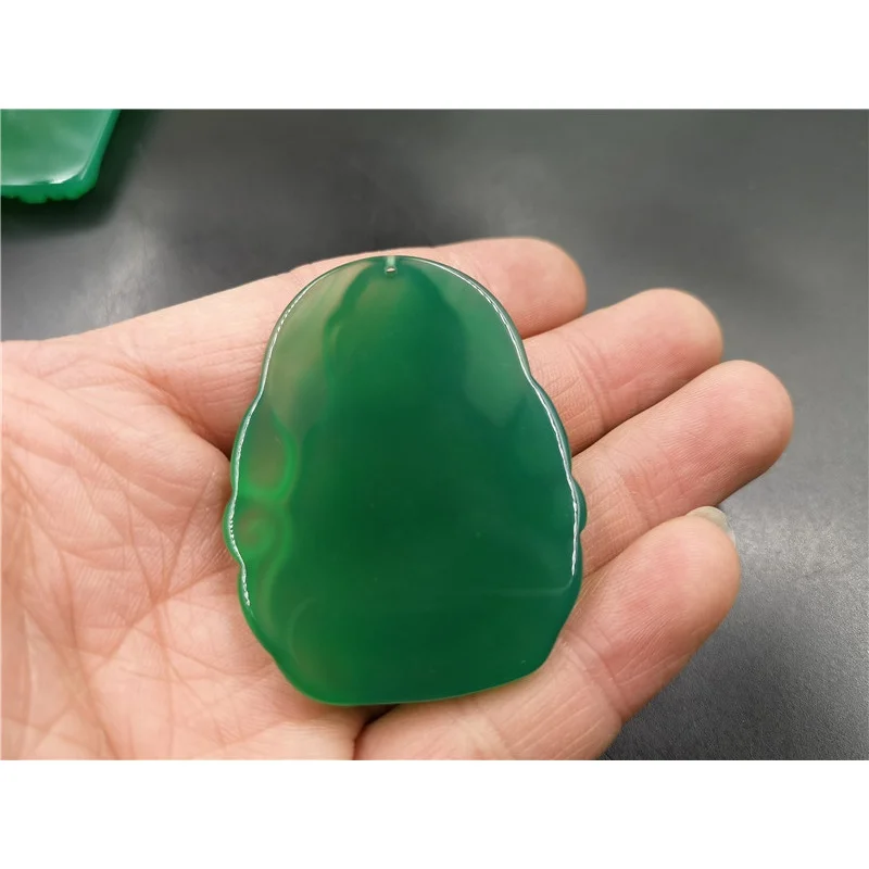 Calcedônia verde grande Avalokitesvara pingente, homens de esmeralda e ágata verde Lotus lâmpada, barato Jade, Guanyin Pendant, novo