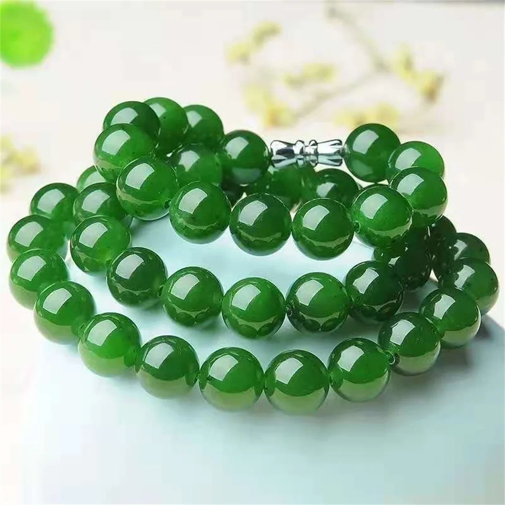 Natural Stone Green Jade Beads Jewelry Set for Women in Jewelry Sets Necklace Bracelet Energy Chalcedony 6/810mm Gift Wholesale