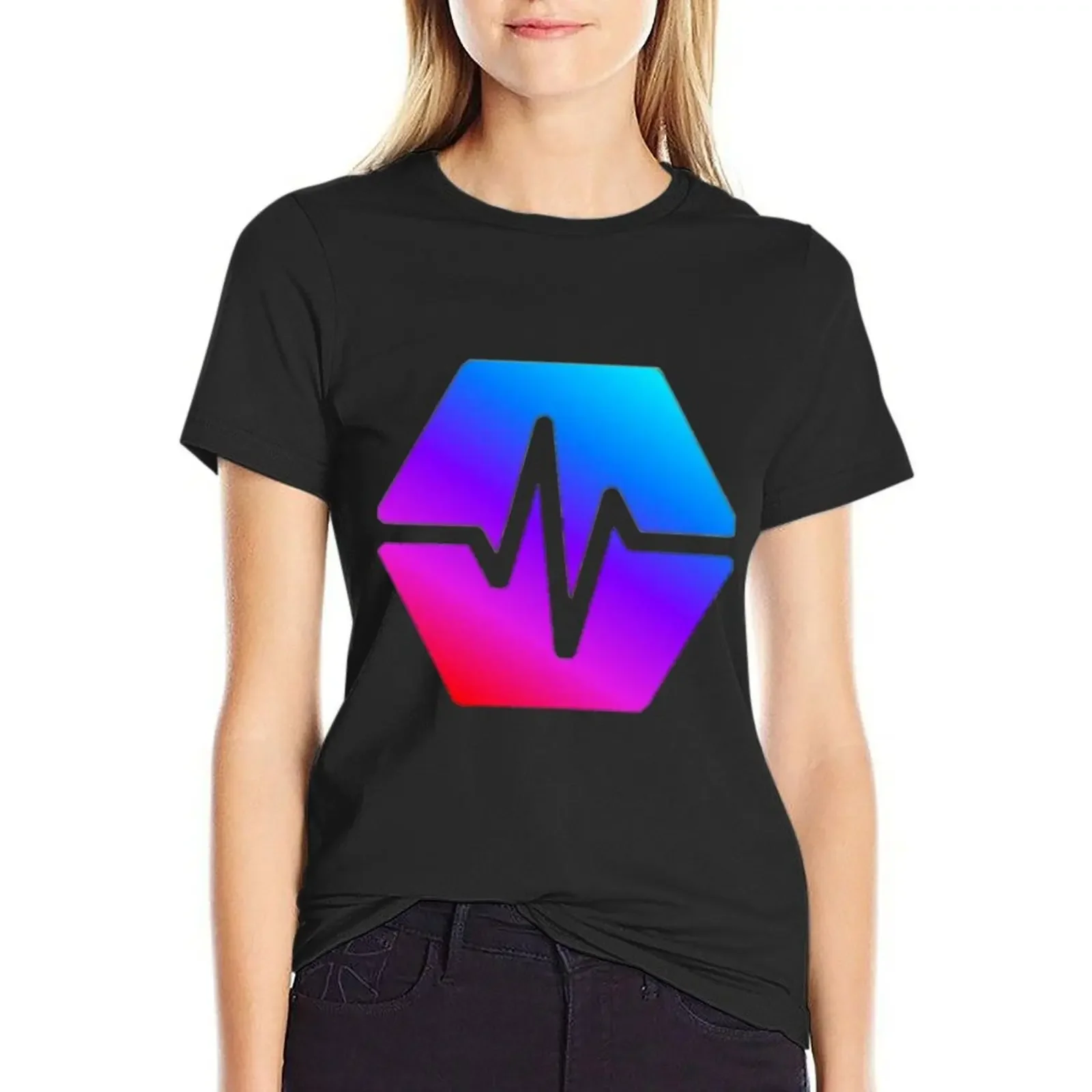 Awesome Hexagonal Cubes Hex Crypto Logo Design T-Shirt hippie clothes anime clothes summer top oversized Womens graphic t shirts