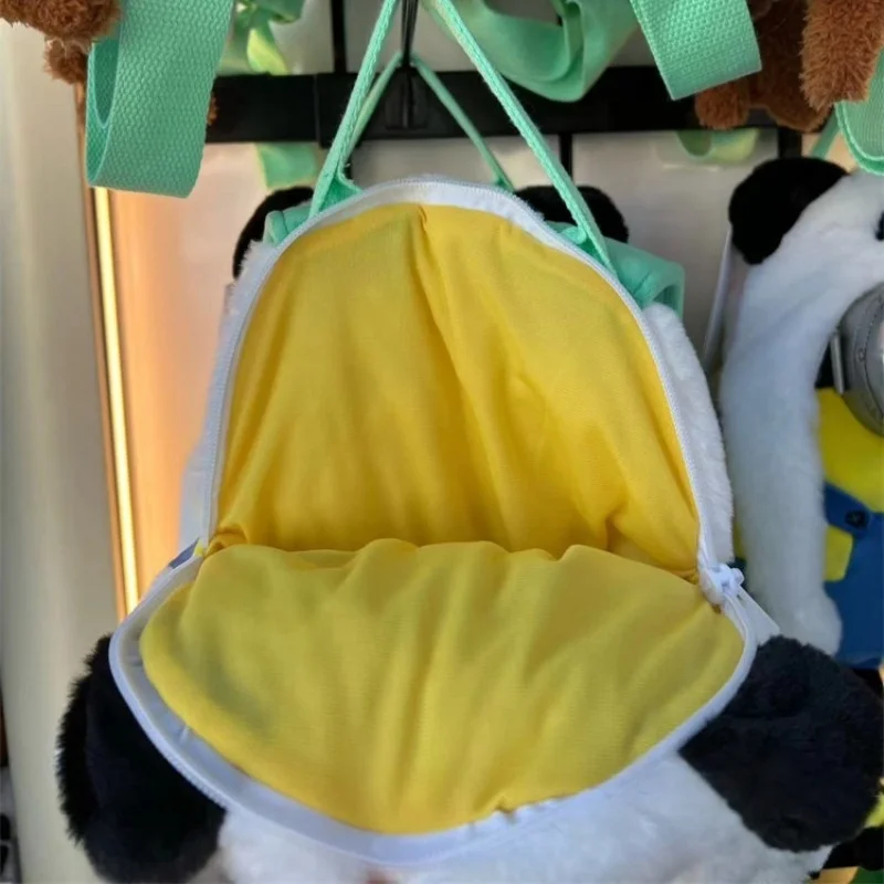 미니언즈 밥 팀 판다 시리즈 플러시 백팩 귀여운 만화 애니메이션 플러시 백팩 어린이 가방 봉제 인형 가방 생일 선물