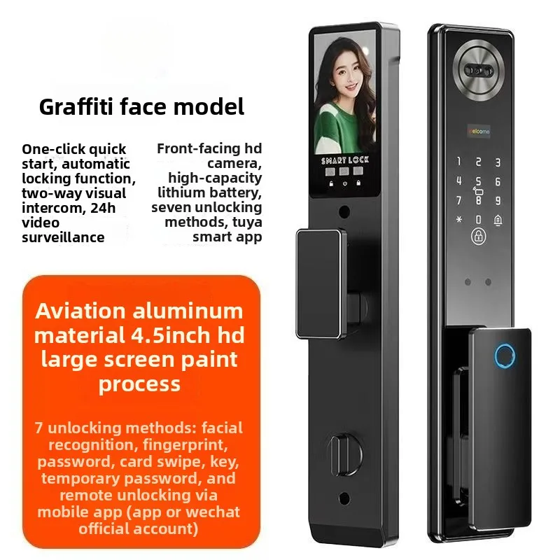 Fingerprint lock Automatic facial recognition Mobile phone remote intercom Password lock Surveillance camera Door lock Smart