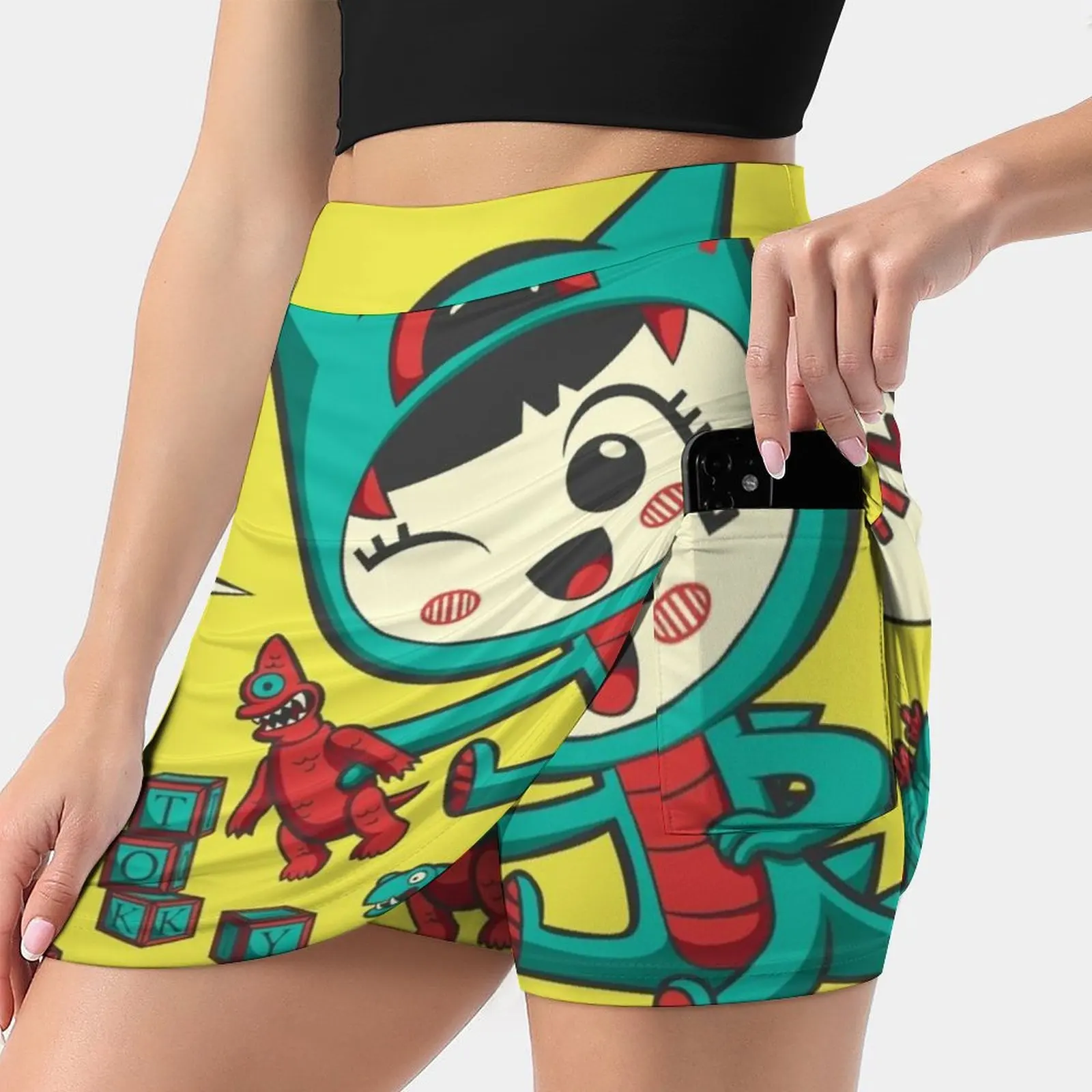 Tiny Monster Women's skirt Aesthetic skirts New Fashion Short Skirts Kaiju Nocturnallygeekyme