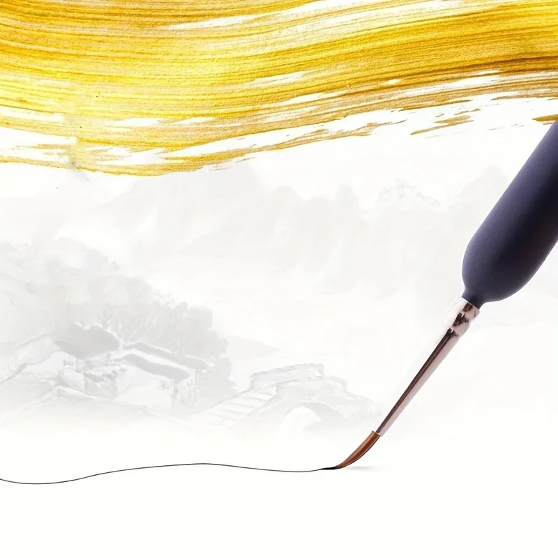 11 Plastic Rod Watercolor Oil Acrylic Round Pointed Outline Sketching Chinese Painting Brushes