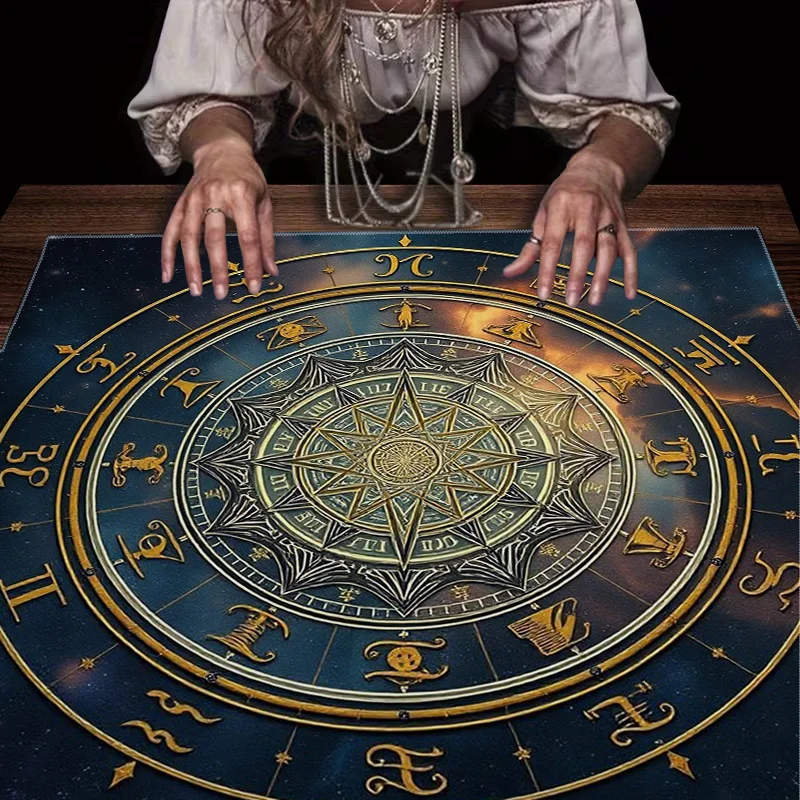 Astrology Tarot Cloth Table Cover Bohemian Mystical Witchcraft Divination Circle Decor
