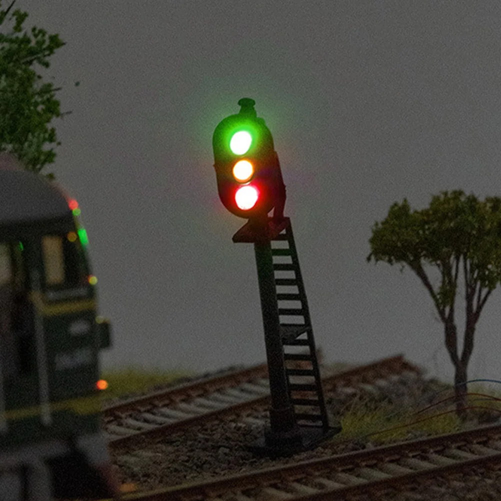 Plaque City Railroad Train Model Lights Mini House Supply Landschapsornamenten