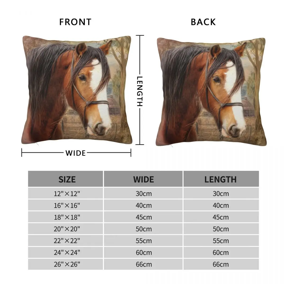 Clydesdale Horse Square Pillowcase Polyester Linen Velvet Printed Zip Decorative Pillow Case Bed Cushion Cover