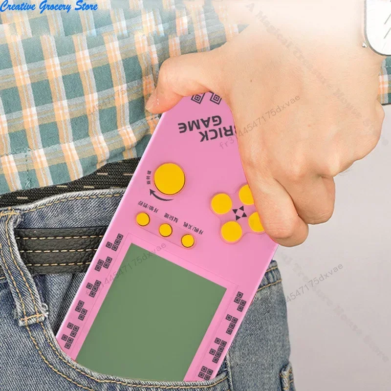 2025 ألعاب ريترو محمولة لوحدة التحكم تتريس 4.1 بوصة شاشة كبيرة للأطفال وحدة تحكم ألعاب الجيب الحنين ألعاب أطفال #2