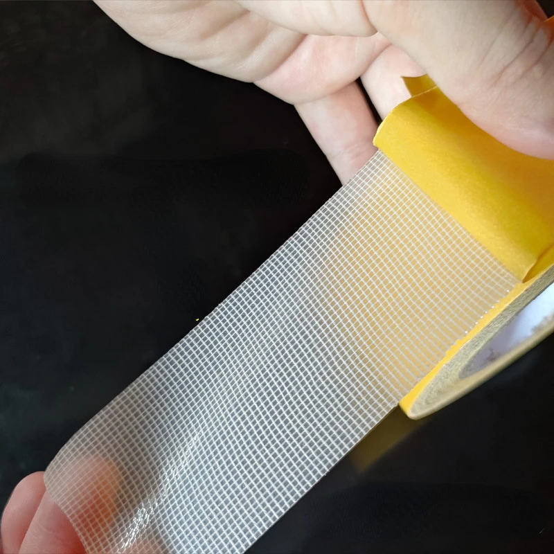 Strong Fixation Double Sided Tape Translucent Mesh Waterproof Super Traceless Cloth Base Tapes High Viscosity Carpet Adhesive