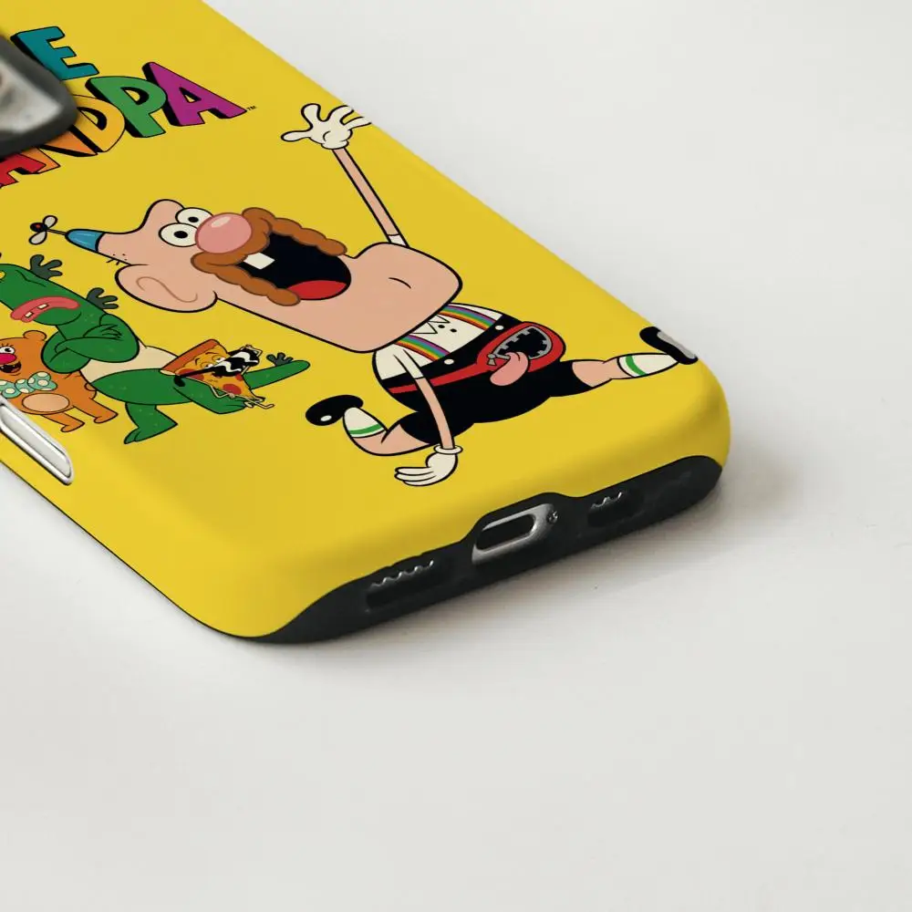 حافظة هاتف لهاتف آيفون 17 16 15 14 13 12 Pro Max Plus لامعة عالية الدقة بطبقة مزدوجة غلاف صلب سائل كرتوني العم الجد #3