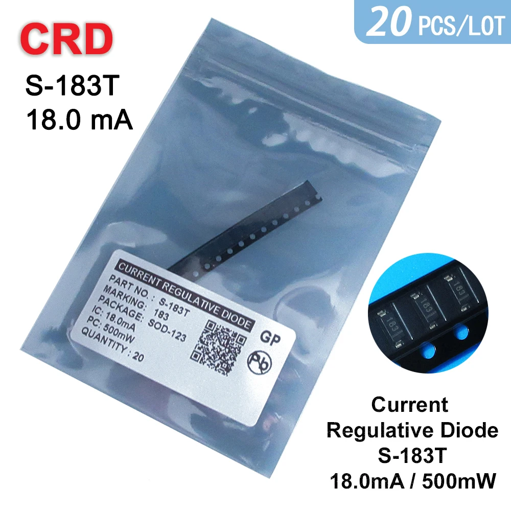 20PCS/LOT S-183T 18MA SMD  SOD-123 CRD  CURRENT REGULATIVE DIODE  NEW  Applied to LED lamps and lanterns