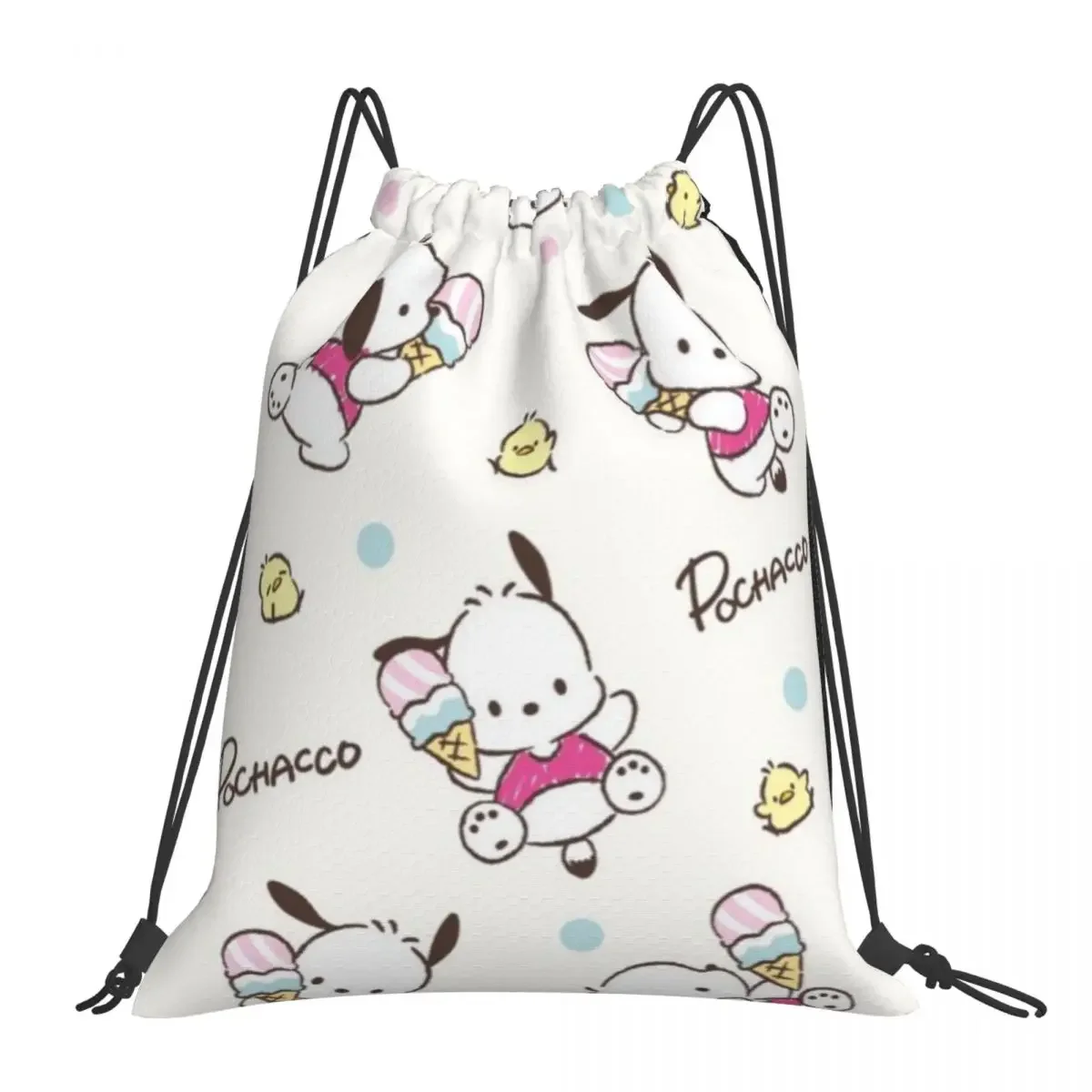 Sanrio Cinnamoroll Drawstring Back Pack Bag Travel Storage Package Teenagers Beach Tote Bag School Sport Shoe Bag Portable