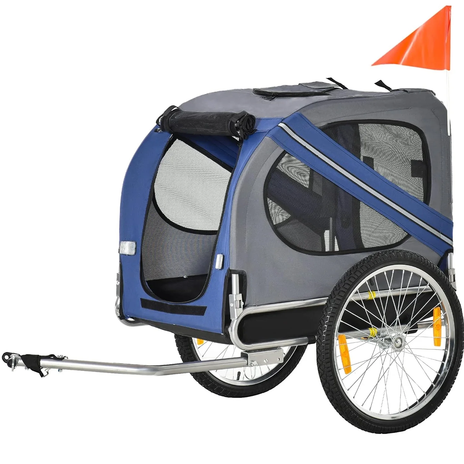Fietskar voor honden, katten - rood/oranje/blauw/geel - afbeelding 2