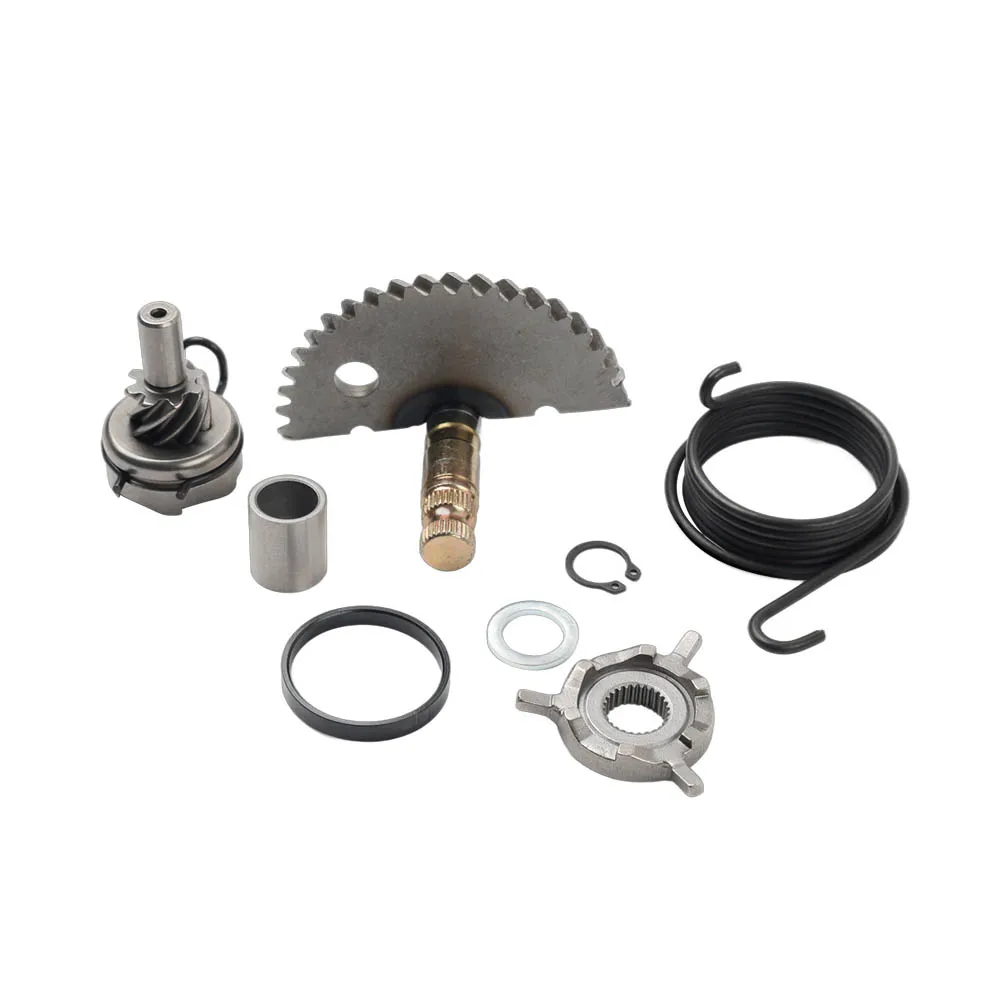 Engine Kick Start Pinion Spring Complete Gear Shaft Kit 8Pcs For GY6 50cc 60cc 80cc 90cc Mopeds Scooters For TaoTao Steel Silver