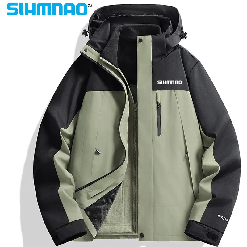 

Fisherman fishing jacket three in one detachable warm, waterproof, windproof wool lining hiking and cycling suit 2024