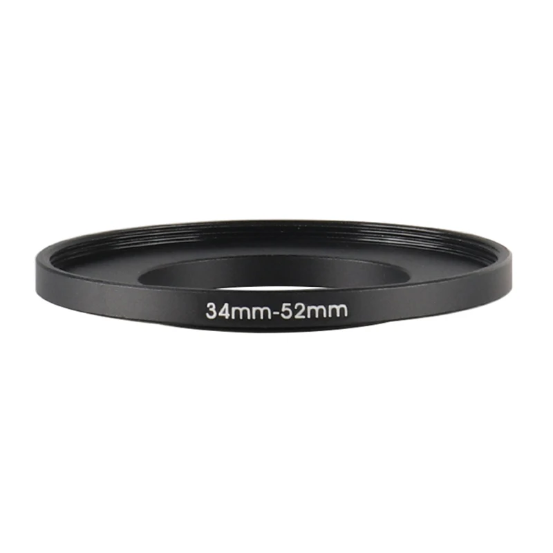 Anello filtro step up in alluminio nero 34mm-52mm 34-52 mm 34 a 52 Adattatore filtro Adattatore obiettivo per obiettivo fotocamera DSLR Canon Nikon Sony