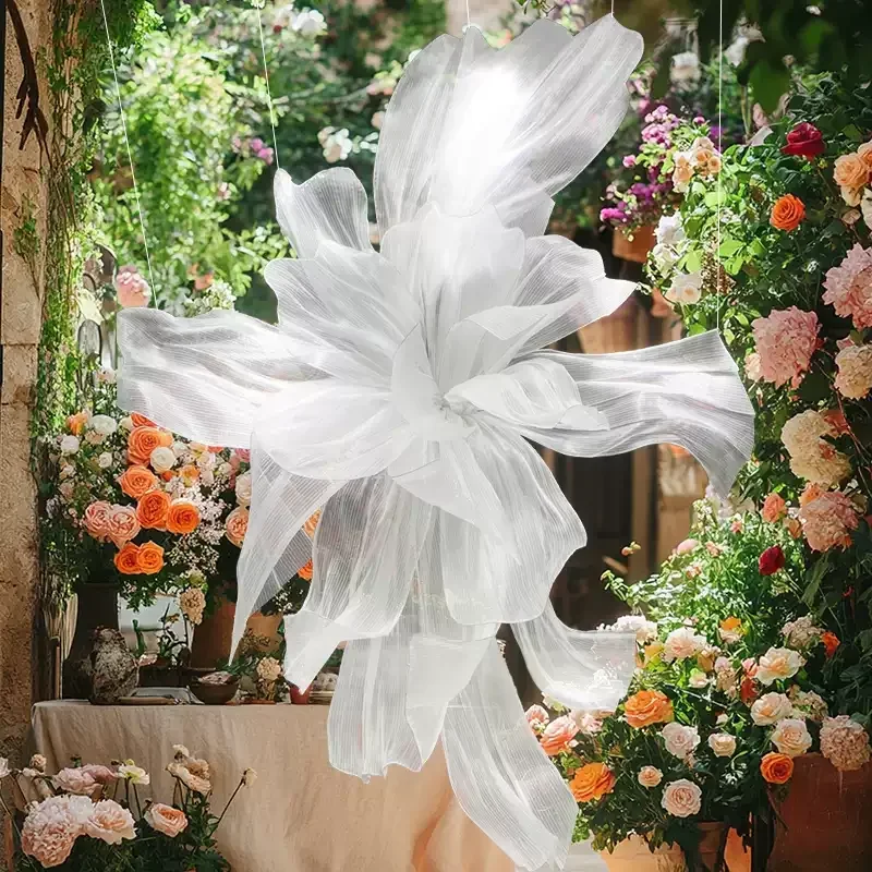 

DIY Pleated Organza Handmade Gauze Flowers for Wedding Background Decor Party Stage Modeling Christmas Window Home Decorations