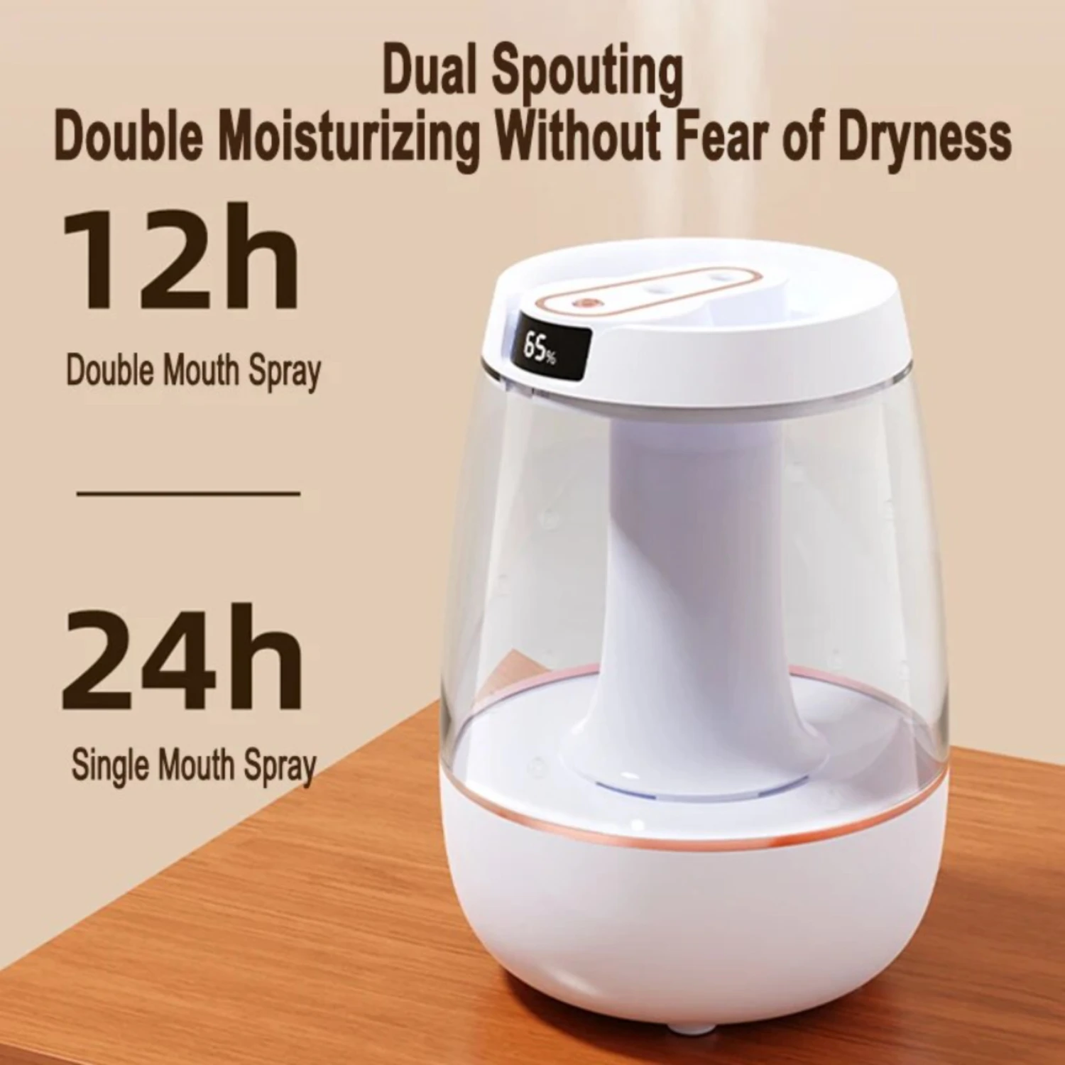 IWONGOU 350ML White Ultrasonic Air Humidifier Diffuser with LED Lamp for Desktop USB Household Business