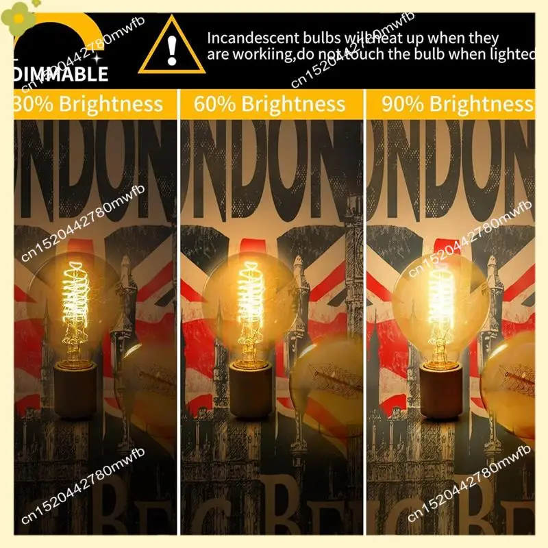 LDHL Retro's Glühbirne Vintage Glühlampe Lampe Warm Gelb Wohnzimmer Schlafzimmer Licht