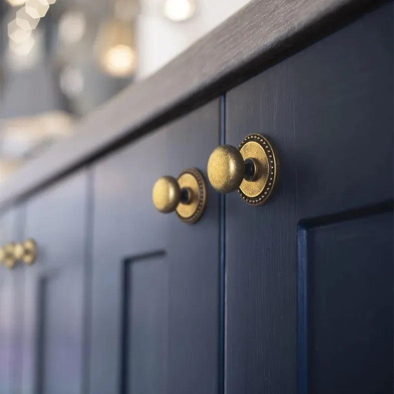 Antique Brass Cabinet Pulls Hardware for BedroomVintage Brass Solid Drawer Handles for Kitchen Cabinets and Dresser Drawers