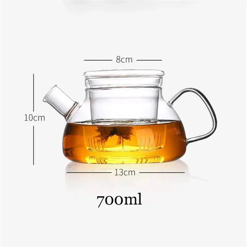 700ml Heat-Resistant High Borosilicate Glass Teapot With Strainer Filter Cooking Flower Tea Pot Kung Fu Tea Maker Tea Set