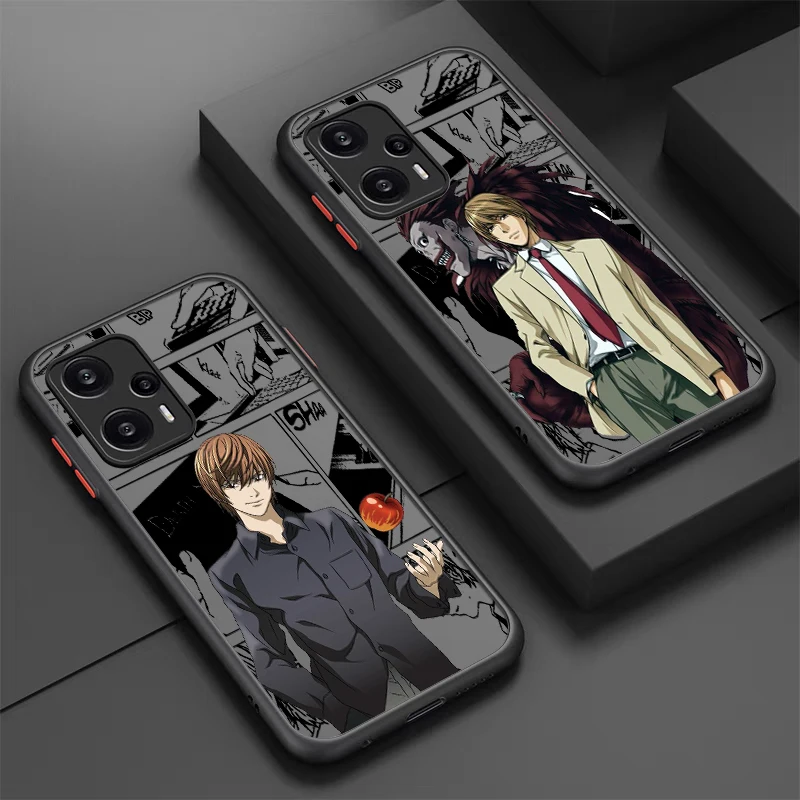 Death Note Yagami Light For POCO X5 X4 X3 NFC X2 M5S M6 M4 M3 M2 C51 F5 F4 GT Pro Frosted Translucent Phone Case