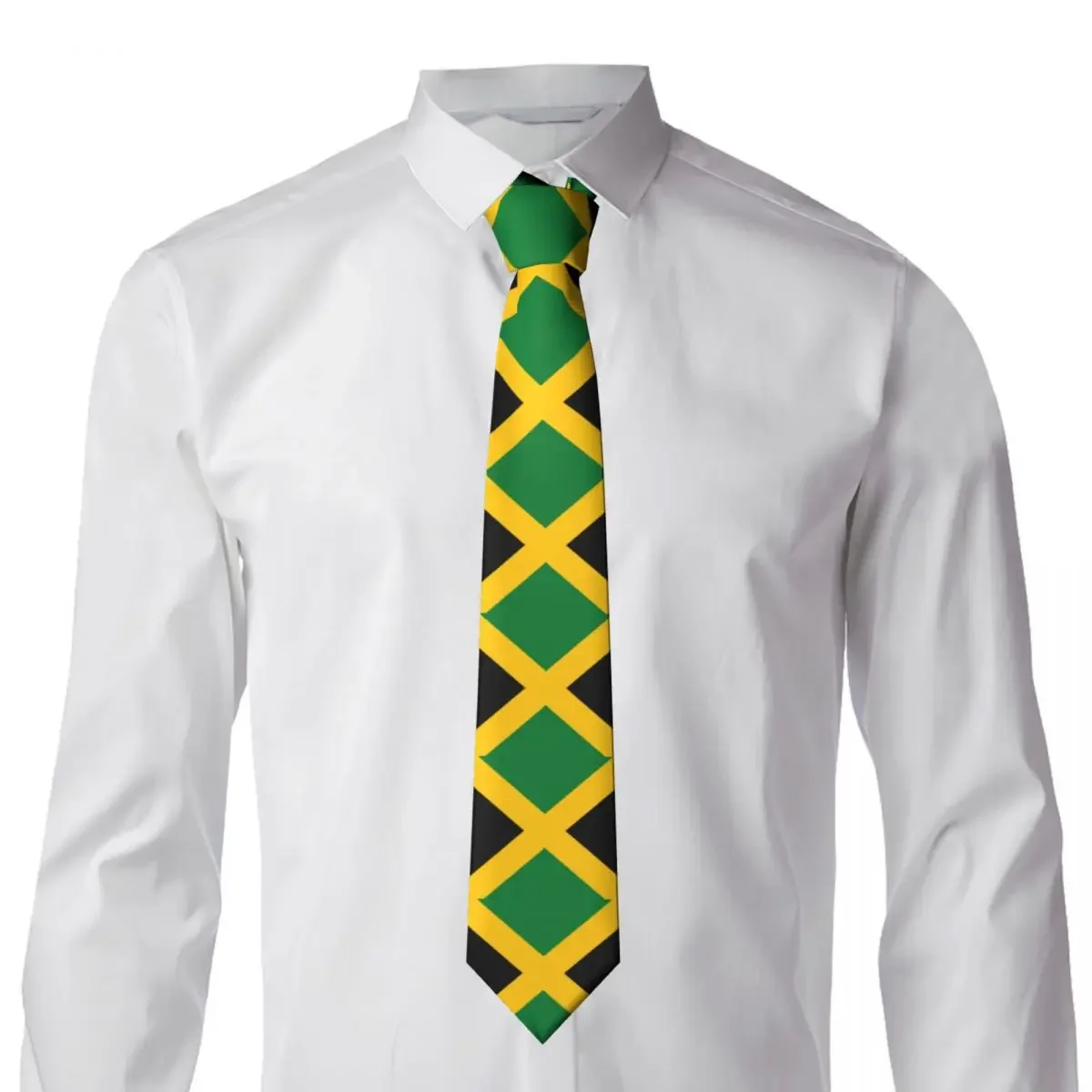 Jamaican Flag 8 cm Neckties Men Suits Accessories Customized Silk Patriotism Neck Ties for Office