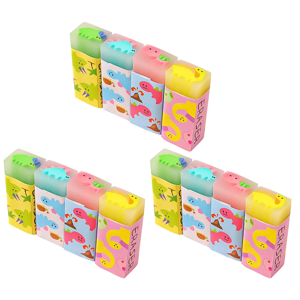 

12 Pcs Eraser Students Exam Erasers Cartoon Stationery Sketching Pencil for School Small Gifts Pencils Kids