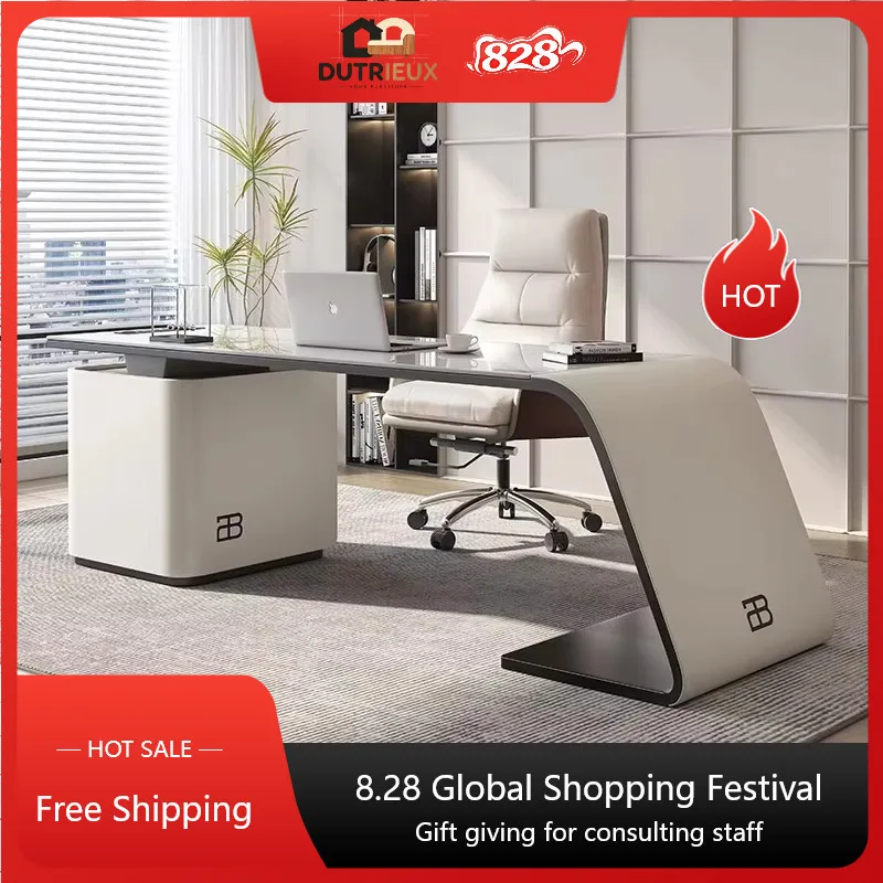 Upgrade Reception Computer Desk Aesthetic Luxury Writing Modern Study Office Desk Standing Specialty Mesa Ordenador Furniture